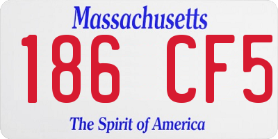 MA license plate 186CF5