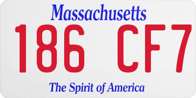 MA license plate 186CF7