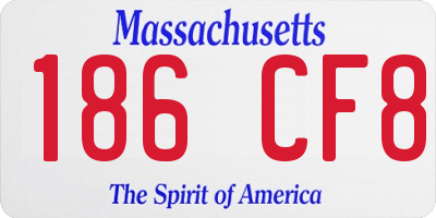 MA license plate 186CF8