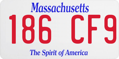 MA license plate 186CF9