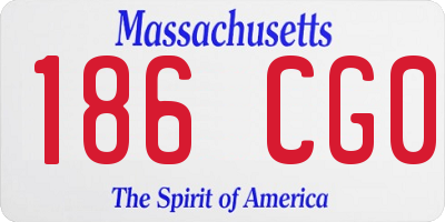 MA license plate 186CG0