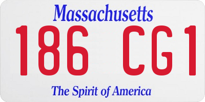 MA license plate 186CG1