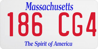 MA license plate 186CG4