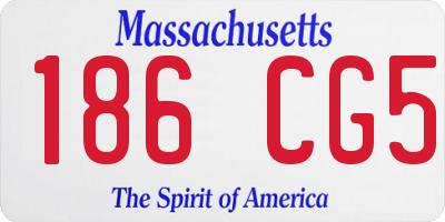 MA license plate 186CG5