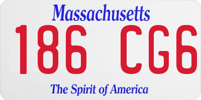 MA license plate 186CG6