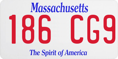 MA license plate 186CG9