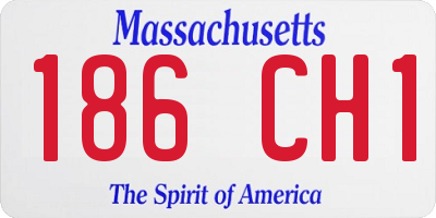 MA license plate 186CH1