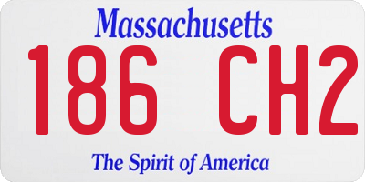 MA license plate 186CH2