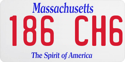 MA license plate 186CH6