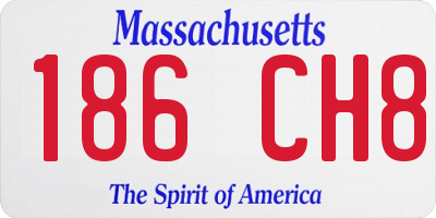 MA license plate 186CH8