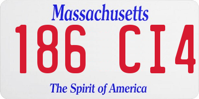 MA license plate 186CI4