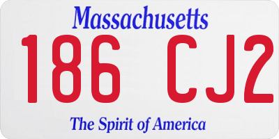 MA license plate 186CJ2