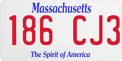 MA license plate 186CJ3