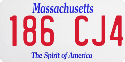 MA license plate 186CJ4