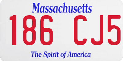 MA license plate 186CJ5