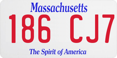 MA license plate 186CJ7