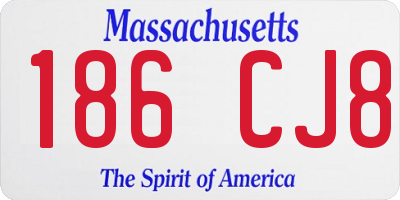 MA license plate 186CJ8
