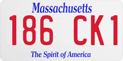 MA license plate 186CK1