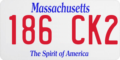 MA license plate 186CK2