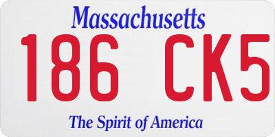 MA license plate 186CK5