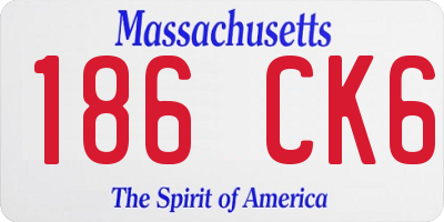 MA license plate 186CK6