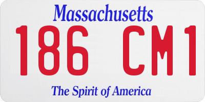 MA license plate 186CM1