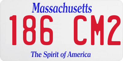 MA license plate 186CM2