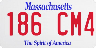 MA license plate 186CM4