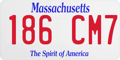 MA license plate 186CM7