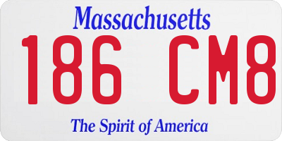 MA license plate 186CM8