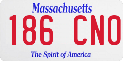 MA license plate 186CN0