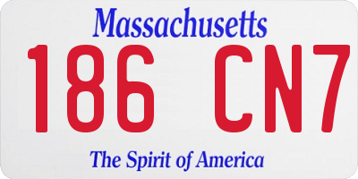MA license plate 186CN7