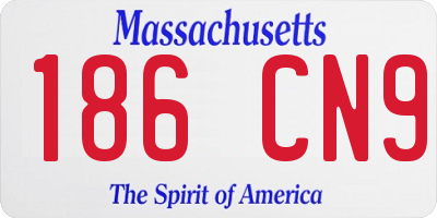 MA license plate 186CN9
