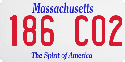 MA license plate 186CO2