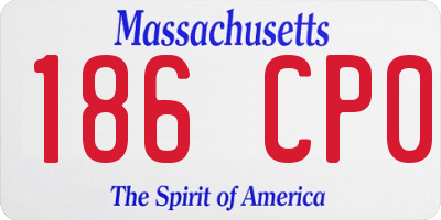 MA license plate 186CP0
