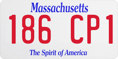MA license plate 186CP1