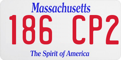 MA license plate 186CP2