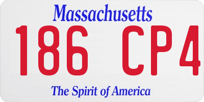 MA license plate 186CP4