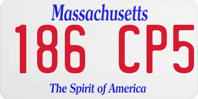 MA license plate 186CP5