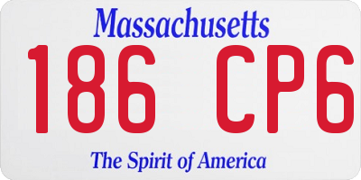 MA license plate 186CP6