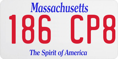 MA license plate 186CP8