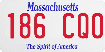 MA license plate 186CQ0