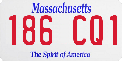 MA license plate 186CQ1