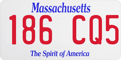 MA license plate 186CQ5
