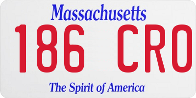 MA license plate 186CR0
