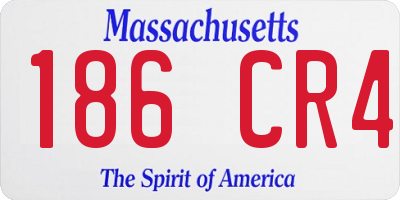 MA license plate 186CR4
