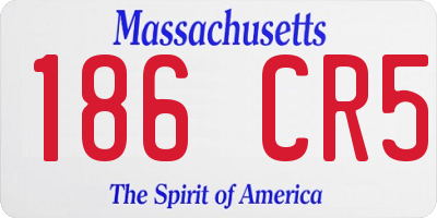 MA license plate 186CR5