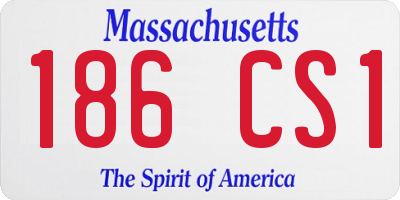 MA license plate 186CS1