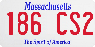 MA license plate 186CS2
