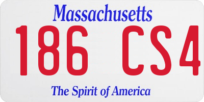 MA license plate 186CS4